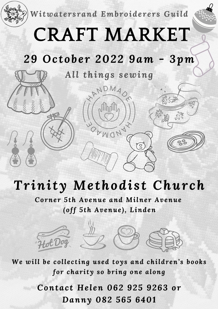 Embroiderers' Guild Market at Trinity Methodist Church flyer